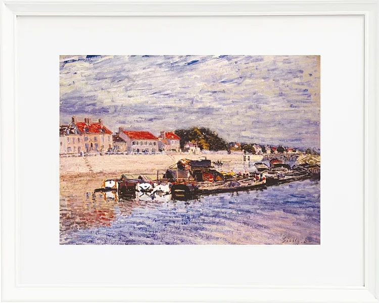 Alfred Sisley - Pramme på Loing ved Saint-Mammès 1885 | Indrammet giclée-kunsttryk