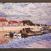 Alfred Sisley - Pramme på Loing ved Saint-Mammès 1885 | Indrammet giclée-kunsttryk