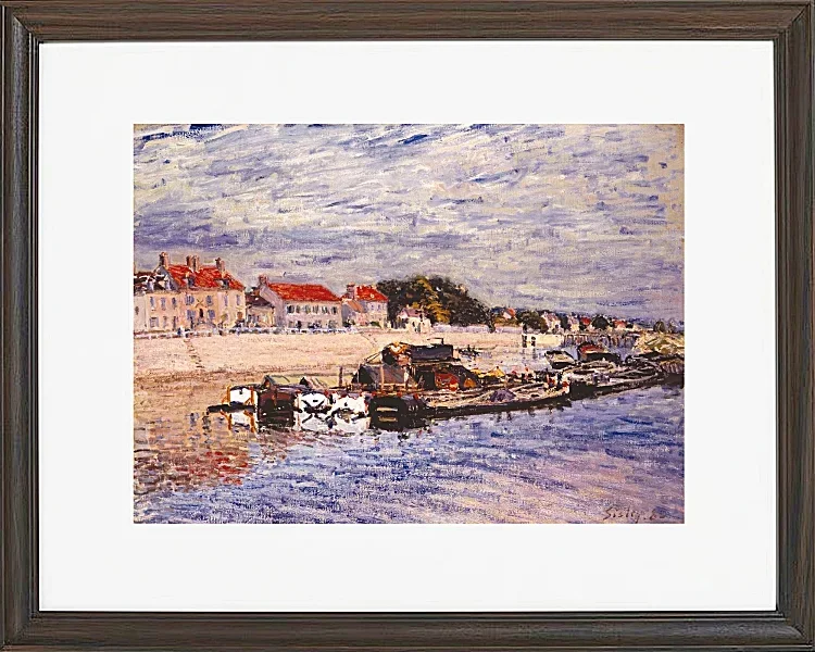 Alfred Sisley - Pramme på Loing ved Saint-Mammès 1885 | Indrammet giclée-kunsttryk
