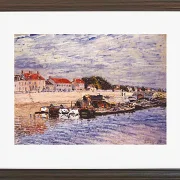Alfred Sisley - Pramme på Loing ved Saint-Mammès 1885 | Indrammet giclée-kunsttryk