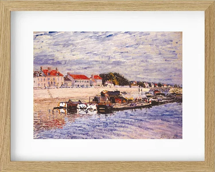Alfred Sisley - Pramme på Loing ved Saint-Mammès 1885 | Indrammet giclée-kunsttryk