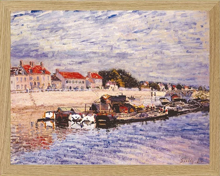 Alfred Sisley - Pramme på Loing ved Saint-Mammès 1885 | Indrammet giclée-kunsttryk