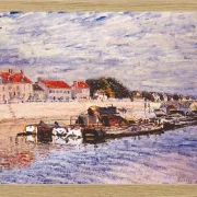 Alfred Sisley - Pramme på Loing ved Saint-Mammès 1885 | Indrammet giclée-kunsttryk