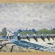 Alfred Sisley - Molesey Weir, Hampton Court 1874 | Giclée Kunstdruck gerahmt