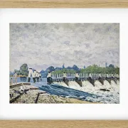 Alfred Sisley - Molesey Weir, Hampton Court 1874 | Giclée Kunstdruck gerahmt