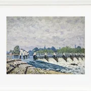 Alfred Sisley - Molesey Weir, Hampton Court 1874 | Giclée Kunstdruck gerahmt