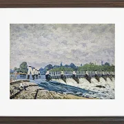 Alfred Sisley - Molesey Weir, Hampton Court 1874 | Giclée Kunstdruck gerahmt