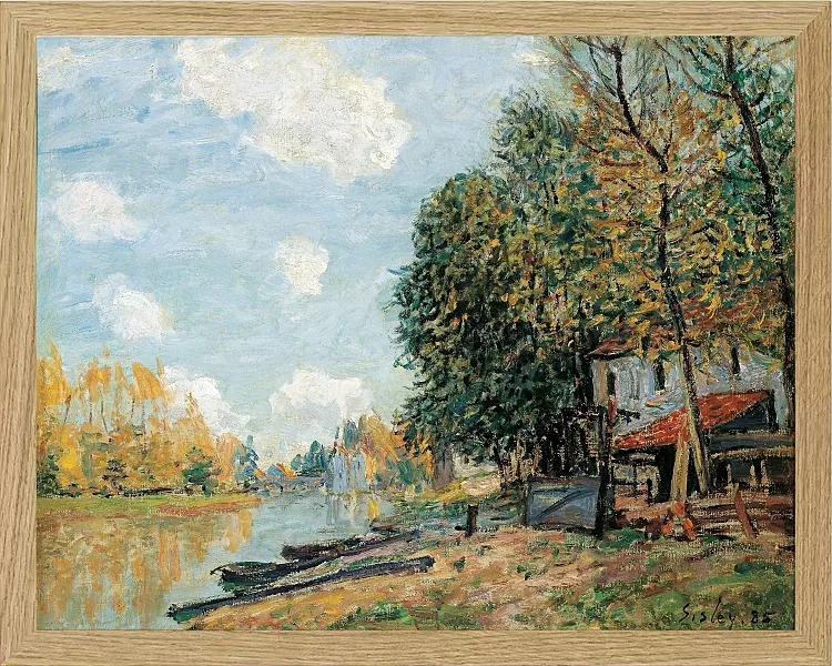 Alfred Sisley - Moret, die Ufer des Flusses Loing 1877 | Giclée Kunstdruck gerahmt