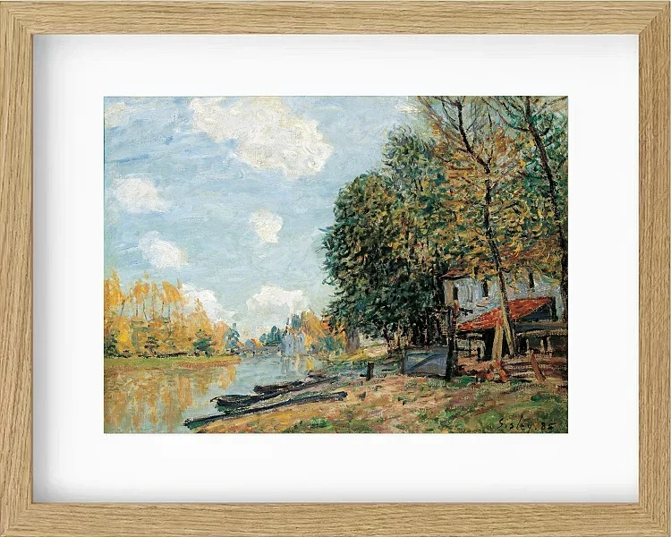 Alfred Sisley - Moret, die Ufer des Flusses Loing 1877 | Giclée Kunstdruck gerahmt