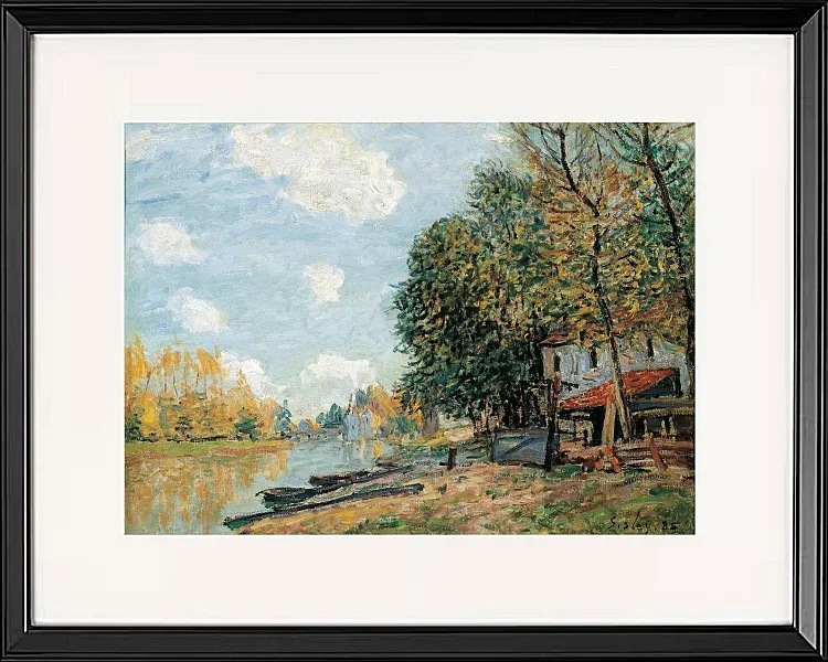 Alfred Sisley - Moret, die Ufer des Flusses Loing 1877 | Giclée Kunstdruck gerahmt