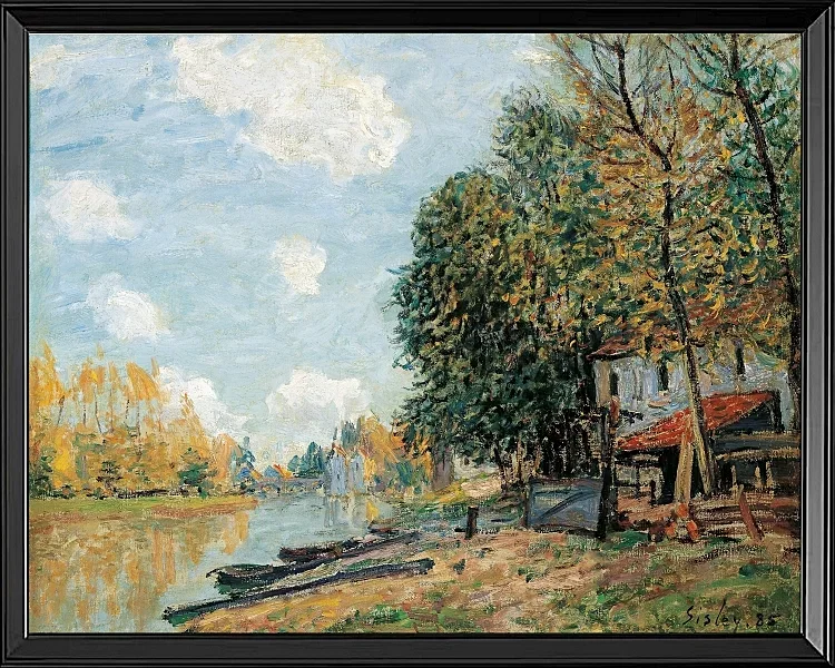Alfred Sisley - Moret, die Ufer des Flusses Loing 1877 | Giclée Kunstdruck gerahmt