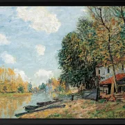 Alfred Sisley - Moret, die Ufer des Flusses Loing 1877 | Giclée Kunstdruck gerahmt