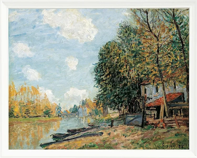 Alfred Sisley - Moret, die Ufer des Flusses Loing 1877 | Giclée Kunstdruck gerahmt