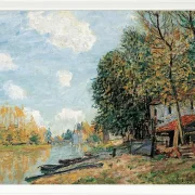 Alfred Sisley - Moret, die Ufer des Flusses Loing 1877 | Giclée Kunstdruck gerahmt