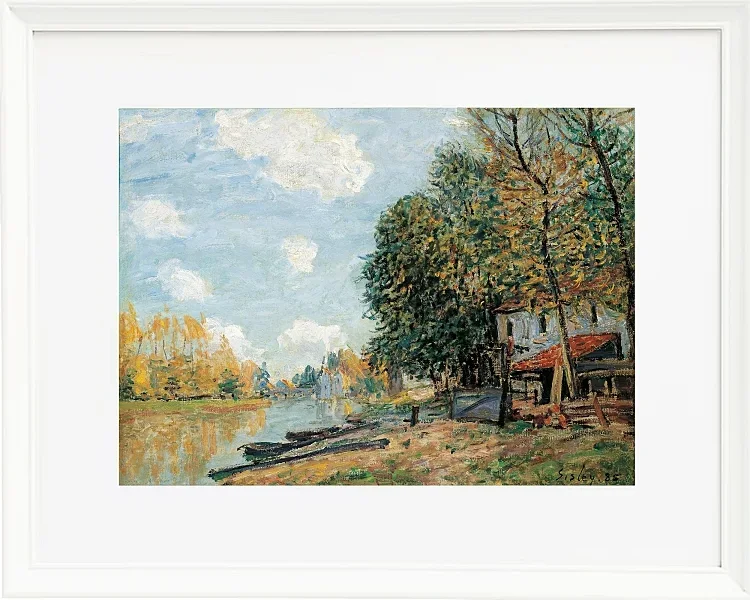 Alfred Sisley - Moret, die Ufer des Flusses Loing 1877 | Giclée Kunstdruck gerahmt