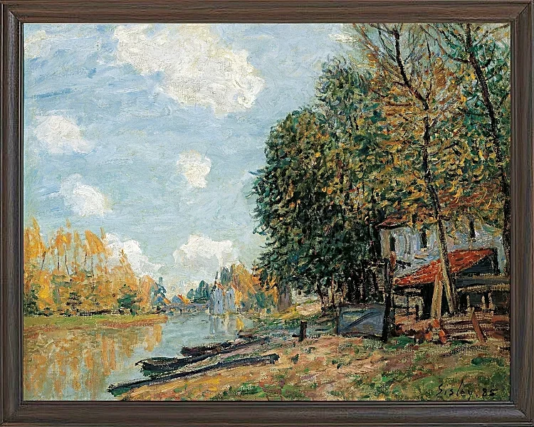 Alfred Sisley - Moret, die Ufer des Flusses Loing 1877 | Giclée Kunstdruck gerahmt