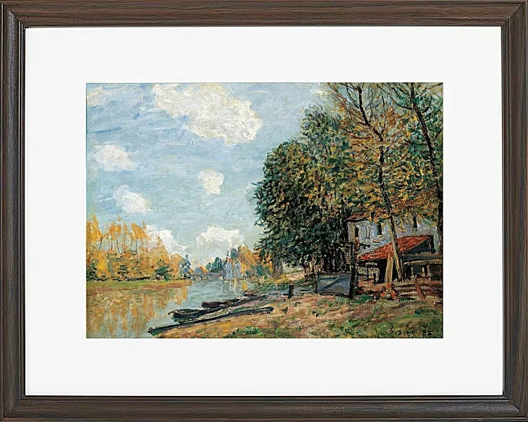 Alfred Sisley - Moret, die Ufer des Flusses Loing 1877 | Giclée Kunstdruck gerahmt