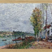 Alfred Sisley - Tågedag i Saint-Mammès 1880 | Indrammet giclée-kunsttryk