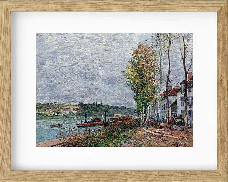 Alfred Sisley - Tågedag i Saint-Mammès 1880 | Indrammet giclée-kunsttryk