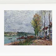 Alfred Sisley - Tågedag i Saint-Mammès 1880 | Indrammet giclée-kunsttryk