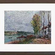 Alfred Sisley - Tågedag i Saint-Mammès 1880 | Indrammet giclée-kunsttryk