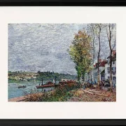 Alfred Sisley - Tågedag i Saint-Mammès 1880 | Indrammet giclée-kunsttryk