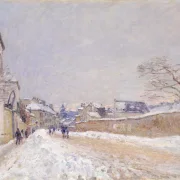 Alfred Sisley - Rue Eugène Moussoir in Moret, Winter 1891 | Giclée Kunstdruck gerahmt