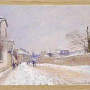 Alfred Sisley - Rue Eugène Moussoir in Moret, Winter 1891 | Giclée Kunstdruck gerahmt