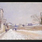Alfred Sisley - Rue Eugène Moussoir in Moret, Winter 1891 | Giclée Kunstdruck gerahmt