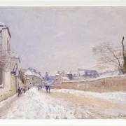 Alfred Sisley - Rue Eugène Moussoir in Moret, Winter 1891 | Giclée Kunstdruck gerahmt