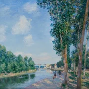 Alfred Sisley - Saint-Mammès, Juni Sonnenschein 1892 | Giclée Kunstdruck gerahmt
