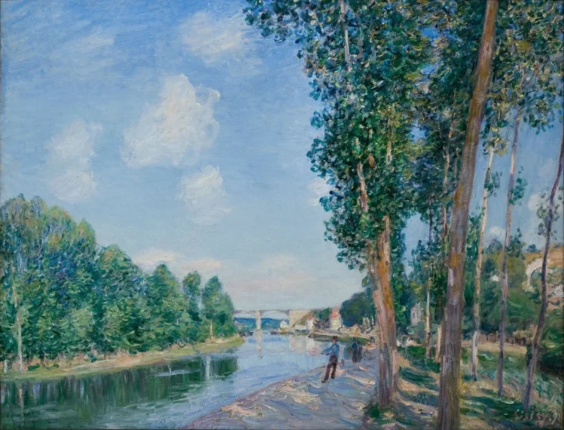 Alfred Sisley - Saint-Mammès, Juni Sonnenschein 1892 | Giclée Kunstdruck gerahmt