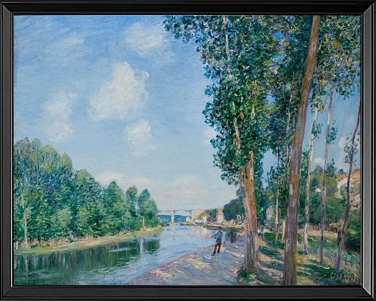 Alfred Sisley - Saint-Mammès, Juni Sonnenschein 1892 | Giclée Kunstdruck gerahmt