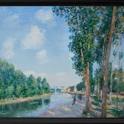 Alfred Sisley - Saint-Mammès, Juni Sonnenschein 1892 | Giclée Kunstdruck gerahmt