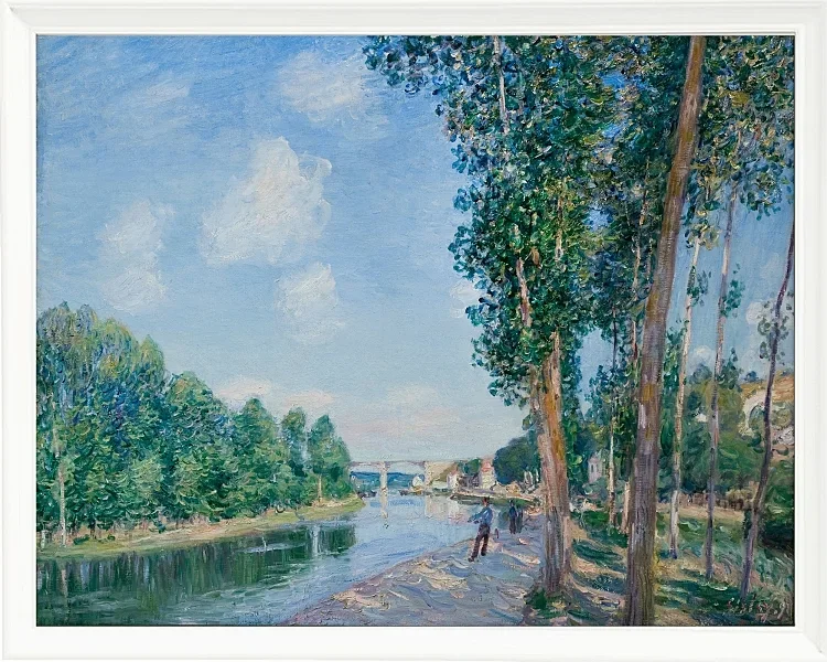 Alfred Sisley - Saint-Mammès, Juni Sonnenschein 1892 | Giclée Kunstdruck gerahmt