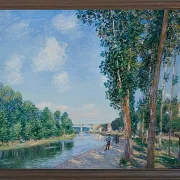 Alfred Sisley - Saint-Mammès, Juni Sonnenschein 1892 | Giclée Kunstdruck gerahmt