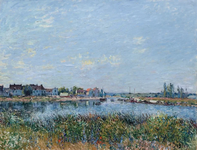 Alfred Sisley - Saint-Mammès, der Morgen 1881 | Giclée Kunstdruck gerahmt