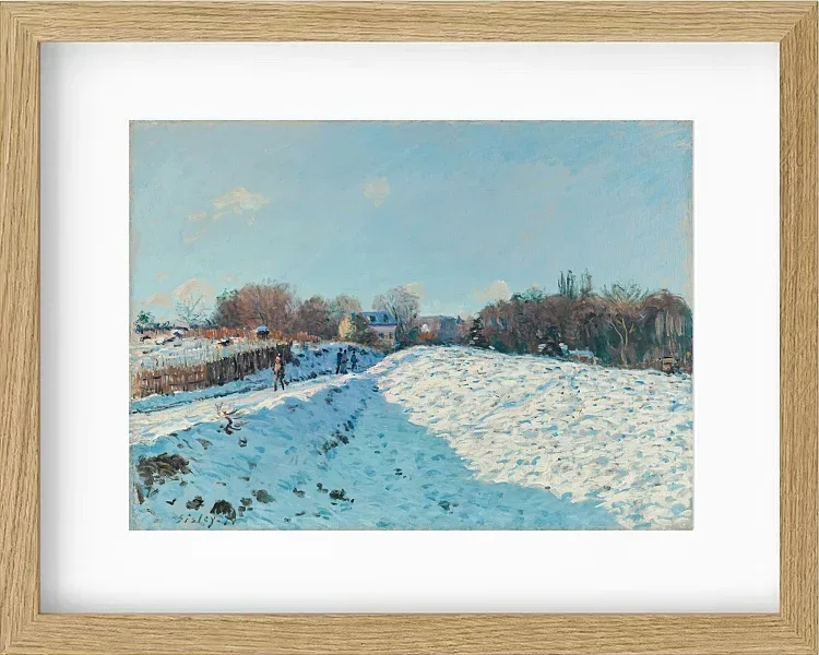 Alfred Sisley - Schnee in Louveciennes 1874 | Giclée Kunstdruck gerahmt