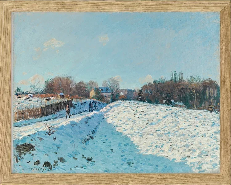 Alfred Sisley - Schnee in Louveciennes 1874 | Giclée Kunstdruck gerahmt
