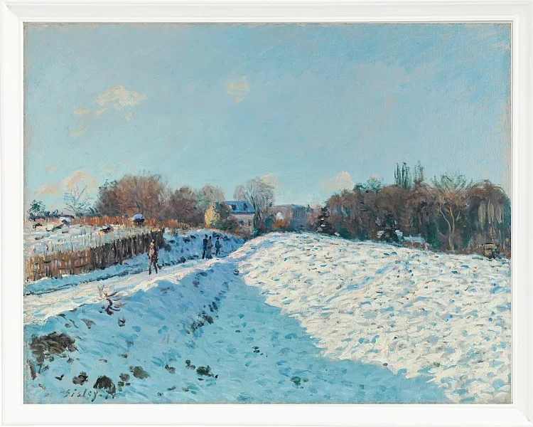 Alfred Sisley - Schnee in Louveciennes 1874 | Giclée Kunstdruck gerahmt