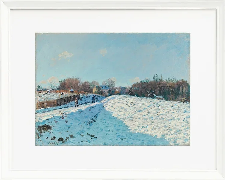 Alfred Sisley - Schnee in Louveciennes 1874 | Giclée Kunstdruck gerahmt