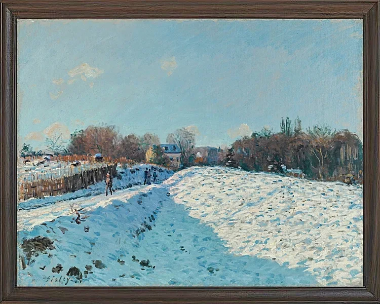 Alfred Sisley - Schnee in Louveciennes 1874 | Giclée Kunstdruck gerahmt