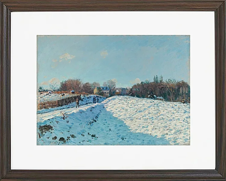 Alfred Sisley - Schnee in Louveciennes 1874 | Giclée Kunstdruck gerahmt