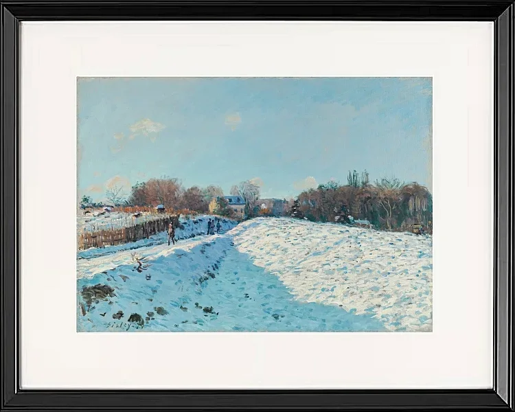 Alfred Sisley - Schnee in Louveciennes 1874 | Giclée Kunstdruck gerahmt