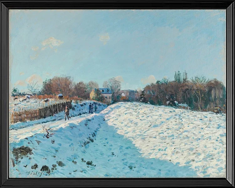 Alfred Sisley - Schnee in Louveciennes 1874 | Giclée Kunstdruck gerahmt