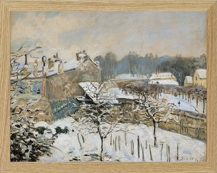 Alfred Sisley - Sne i Louveciennes 1876 | Indrammet giclée-kunsttryk