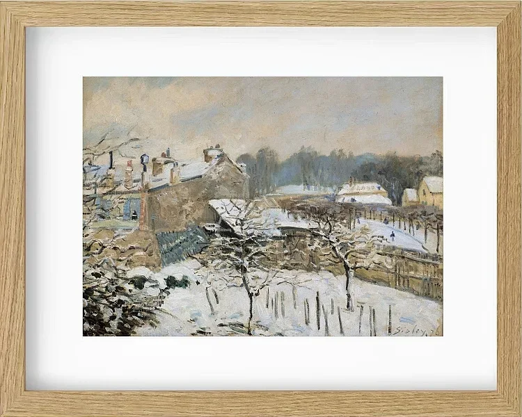 Alfred Sisley - Sne i Louveciennes 1876 | Indrammet giclée-kunsttryk