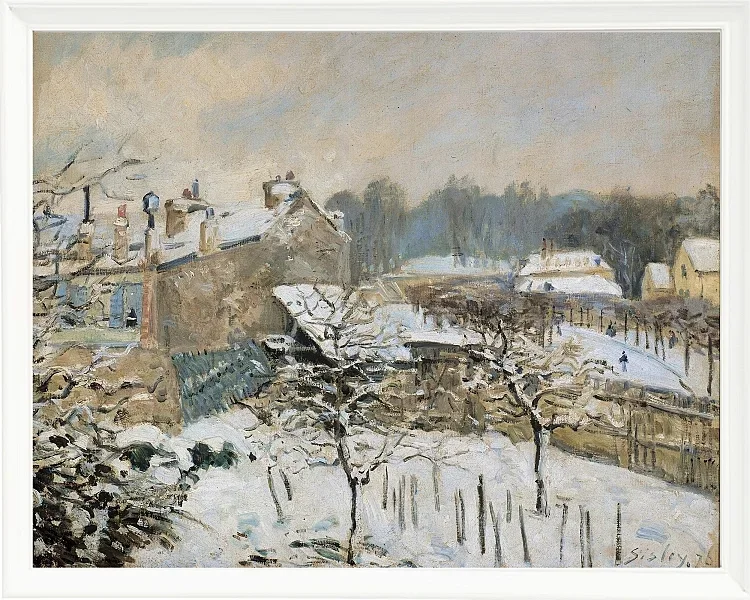 Alfred Sisley - Sne i Louveciennes 1876 | Indrammet giclée-kunsttryk