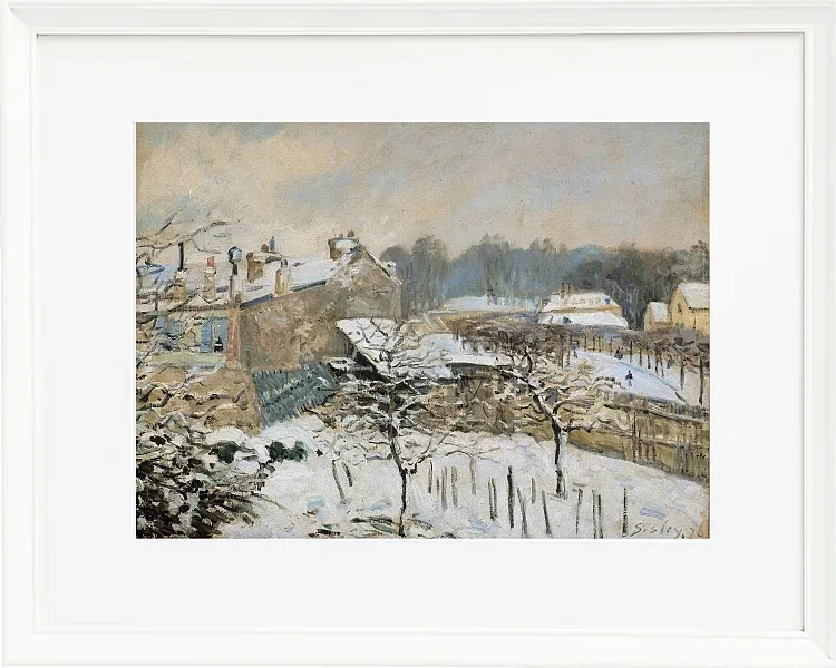 Alfred Sisley - Sne i Louveciennes 1876 | Indrammet giclée-kunsttryk