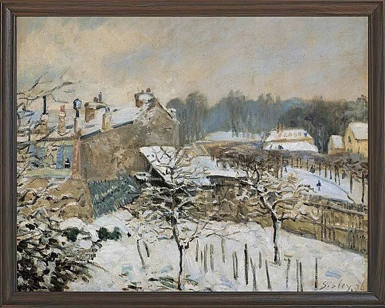 Alfred Sisley - Sne i Louveciennes 1876 | Indrammet giclée-kunsttryk
